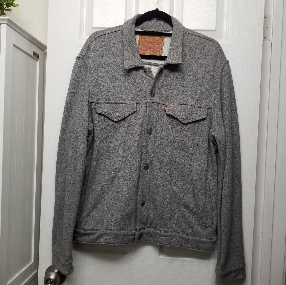 Levi Strauss & Co. Mens Collared Snap down Sweatshirt Jacket
